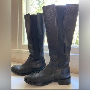 Tory Burch Black Leather Riding Boots